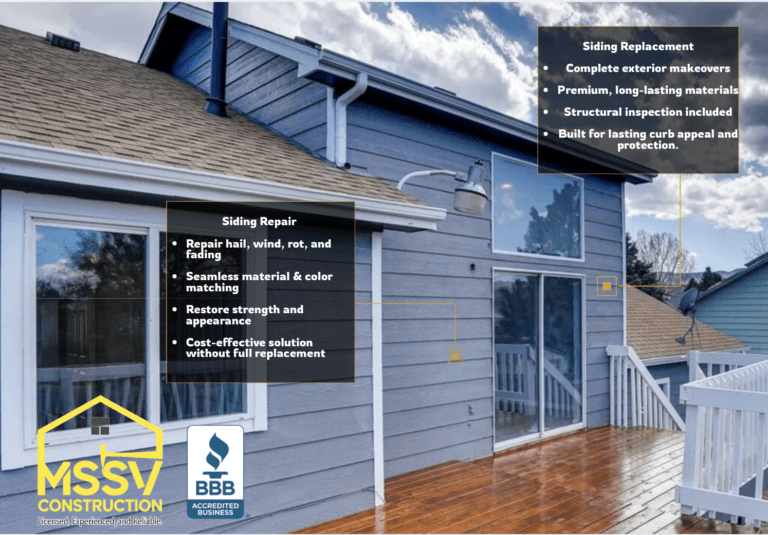 Residential siding repair and replacement showcasing durable exterior home renovation