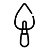 Masonry trowel icon representing stucco, plaster, and masonry construction services